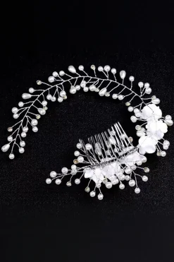 Flor de Pérola Olaria Flor Har Comb Cabelo Bandhandmade Bride Headband