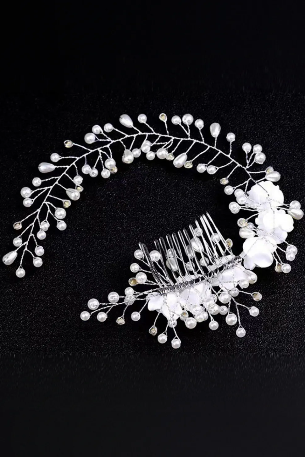 Flor de Pérola Olaria Flor Har Comb Cabelo Bandhandmade Bride Headband