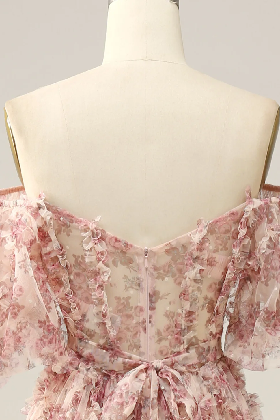Flor fora do ombros vestido do baile