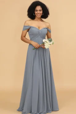 Fora do ombro Chiffon Vestido de dama de honra