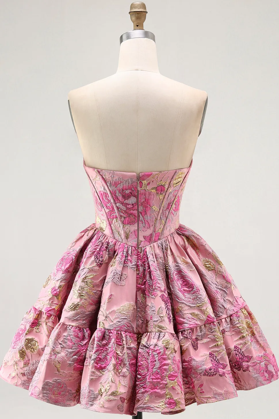 Fora do ombro estampado A-Line Corset Homecoming Dress