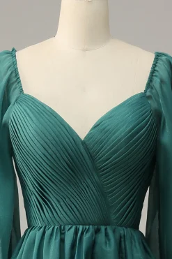 Fora do Ombro Mangas Compridas Vestido de Festa