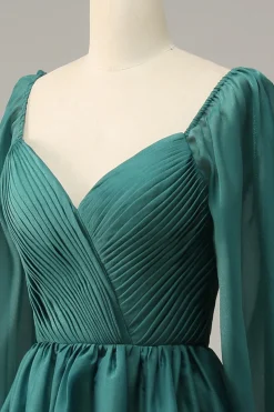 Fora do Ombro Mangas Compridas Vestido de Festa
