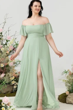 Fora do Ombro Vestido de Dama de Honor
