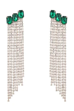 Fuchsia Beaded Rhinestone Festa Brincos