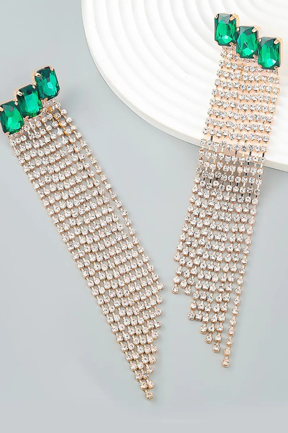 Fuchsia Beaded Rhinestone Festa Brincos