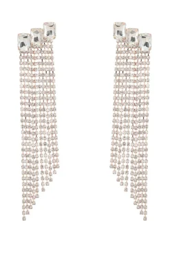 Fuchsia Beaded Rhinestone Festa Brincos