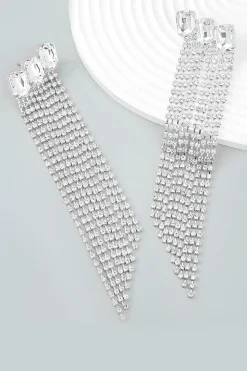 Fuchsia Beaded Rhinestone Festa Brincos