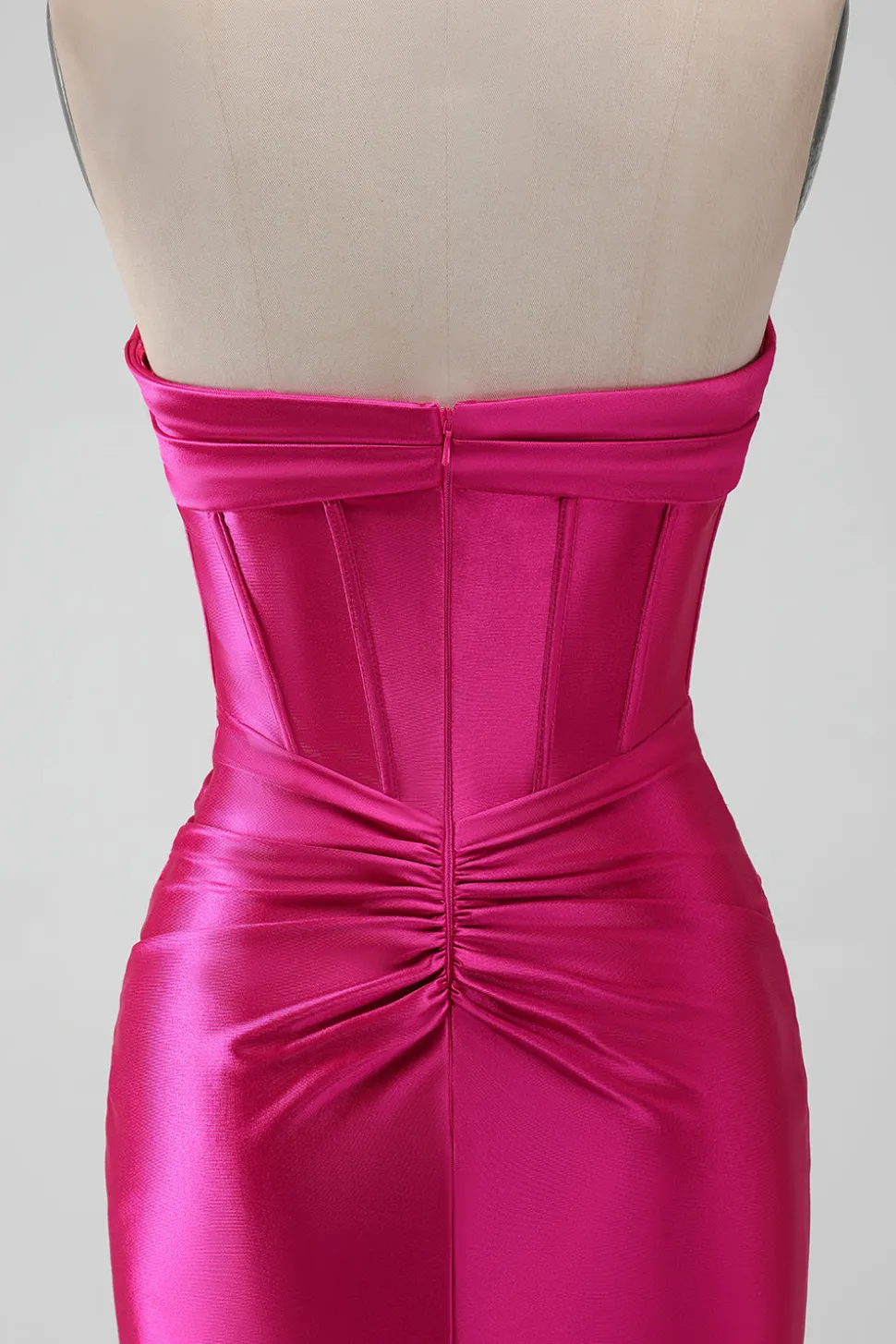 Fuchsia Bodycon Querida Cetim Corset Vestido Curto Homecoming