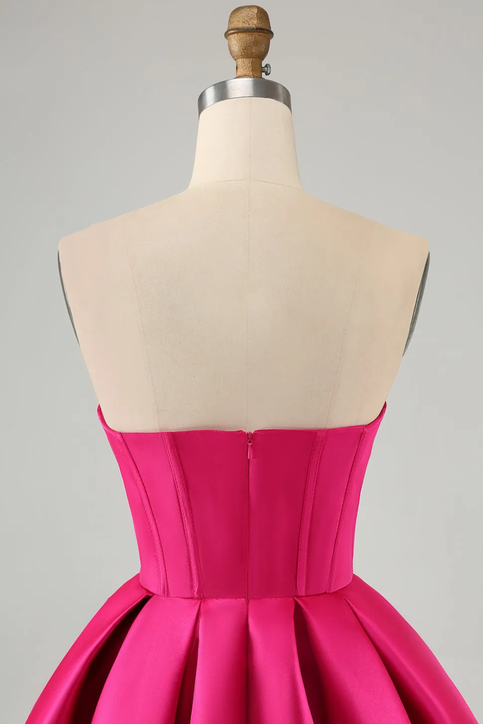 Fuchsia bonito uma linha querida Corset Homecoming Dress com missangas