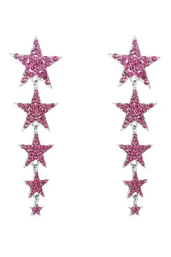 Fuchsia Brincos de Baile de Pentagrama
