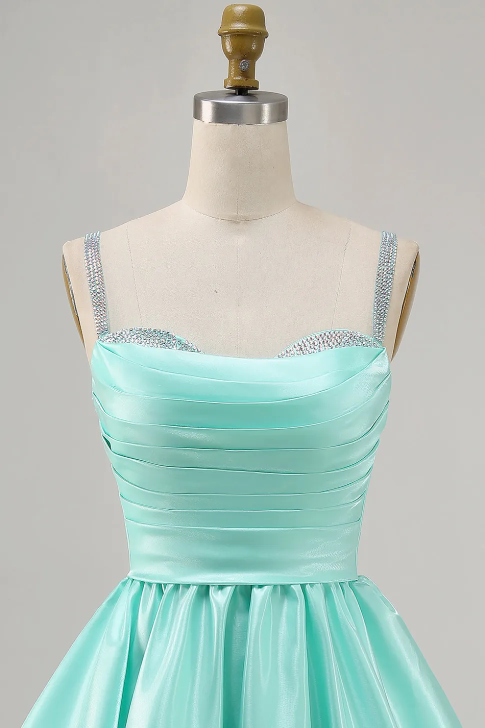 Fuchsia Cetim Uma Linha Vestido Curto Homecoming com Missangas