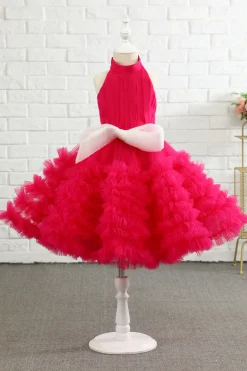 Fuchsia Halter Flower Girl Dress