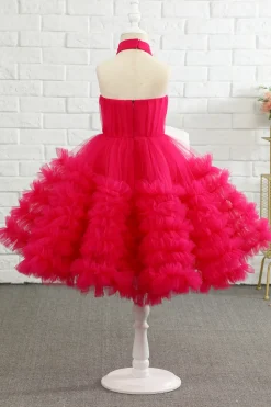 Fuchsia Halter Flower Girl Dress