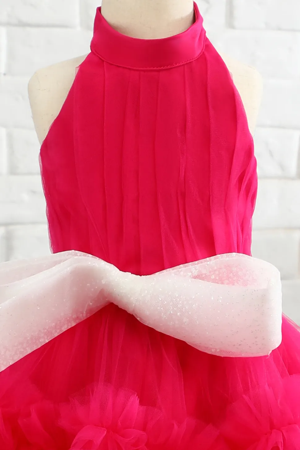 Fuchsia Halter Flower Girl Dress