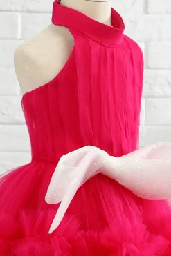 Fuchsia Halter Flower Girl Dress