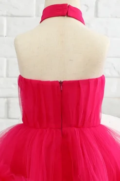 Fuchsia Halter Flower Girl Dress