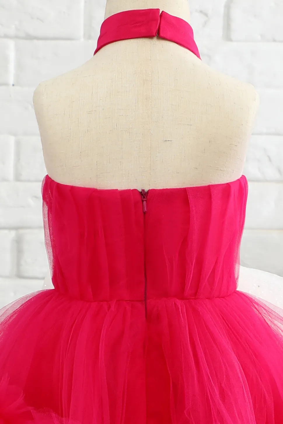 Fuchsia Halter Flower Girl Dress