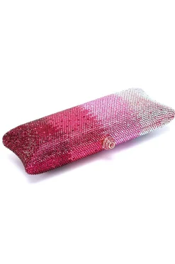 Fuchsia Ombre Saprkly Saco de embreagem de lantejoulas à noite