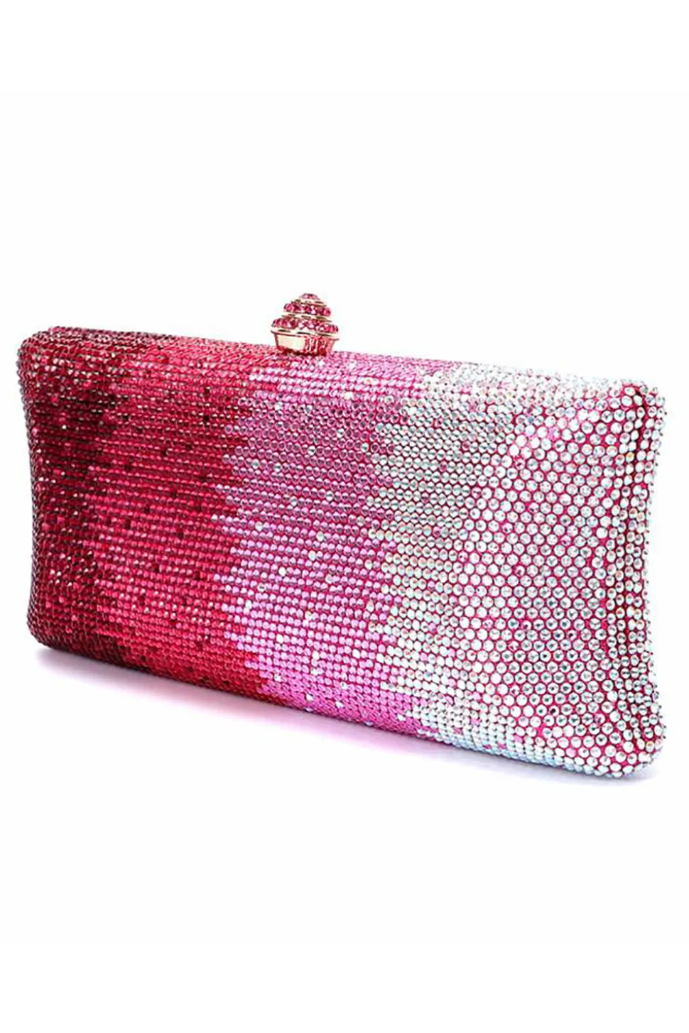 Fuchsia Ombre Saprkly Saco de embreagem de lantejoulas à noite