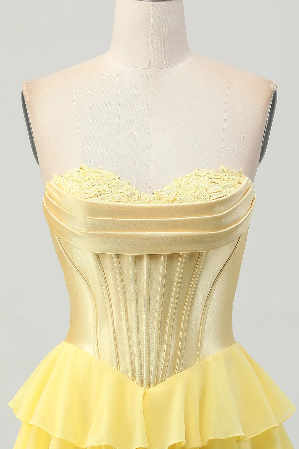 Fuchsia Strapless Corset Tiered A Line Short Homecoming Dress