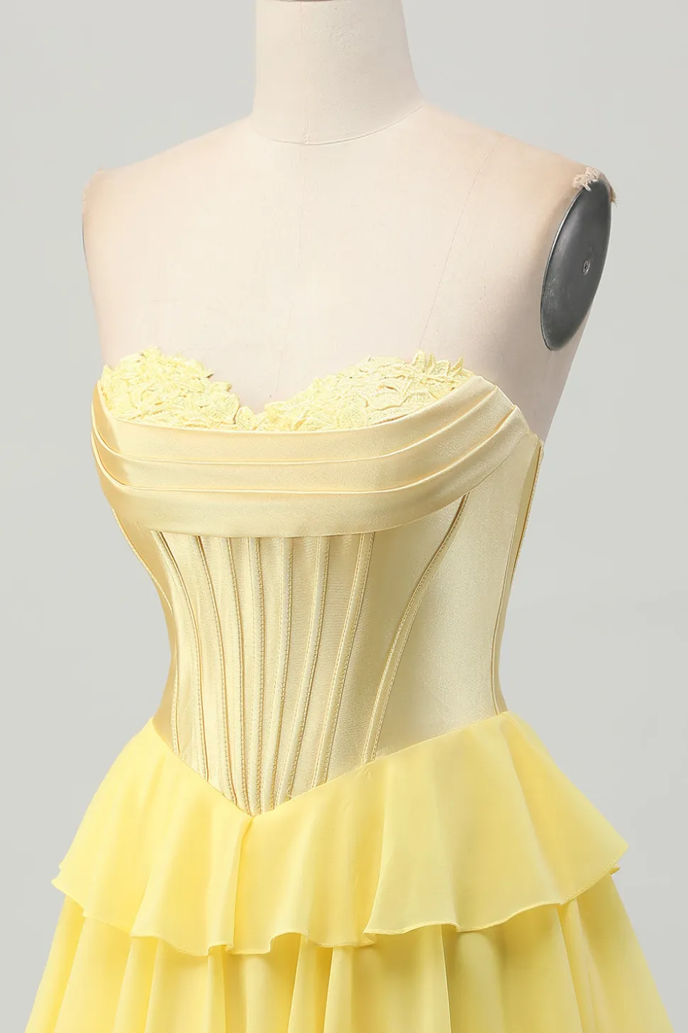 Fuchsia Strapless Corset Tiered A Line Short Homecoming Dress