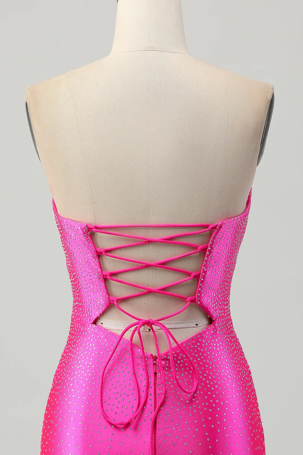 Fuchsia Strapless Cut out Frisado Bodycon Homecoming Dress