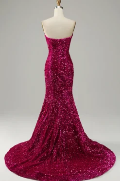 Fuchsia Vestido de Baile Sereia