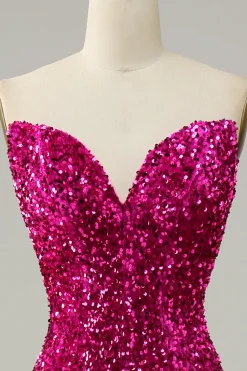 Fuchsia Vestido de Baile Sereia