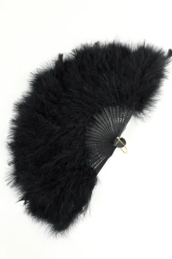 Gatsby Preto Feather Folding Fan