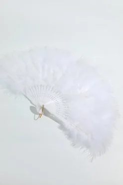 Gatsby Preto Feather Folding Fan