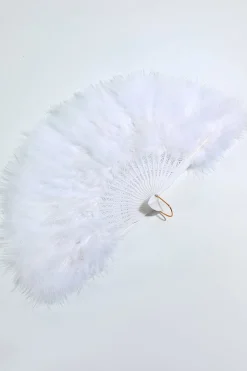Gatsby Preto Feather Folding Fan