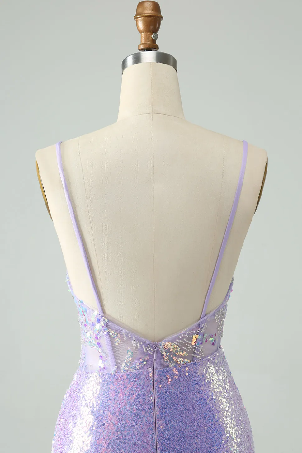 Glitter Azul Claro Apertado Esparguete Correias Vestido Curto Homecoming com Sequins