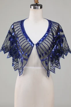 Glitter Black Sequins Cabo dos anos 1920 com Missangas