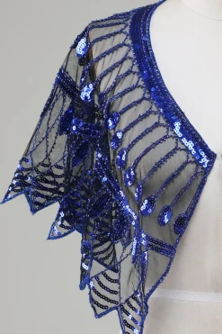 Glitter Black Sequins Cabo dos anos 1920 com Missangas