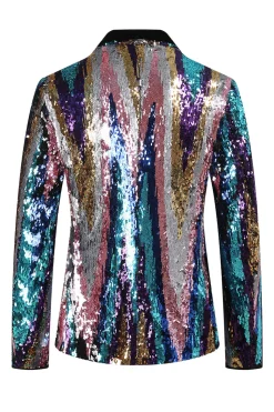 Glitter Sequins colorido 2 peças homens ternos