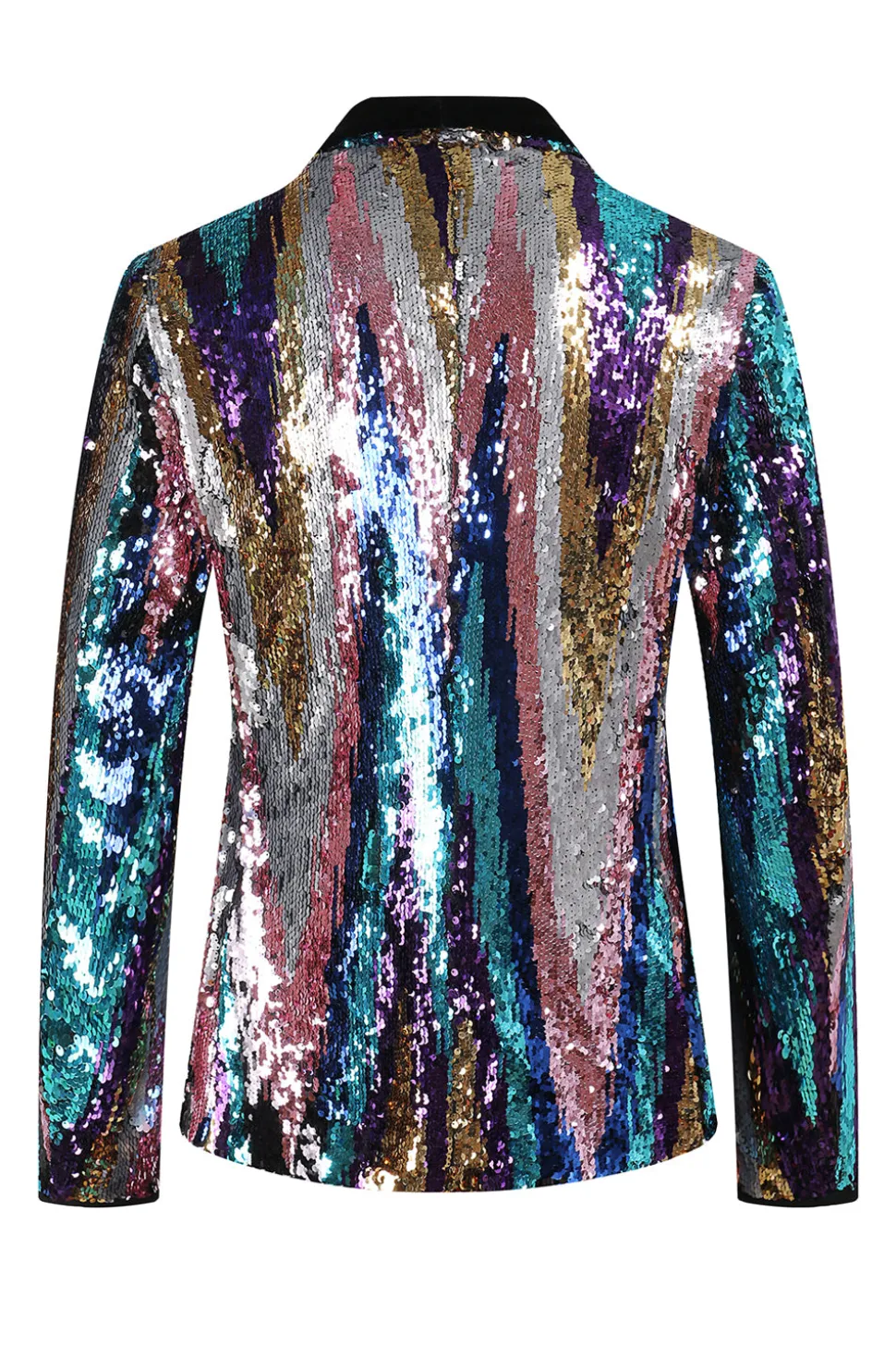 Glitter Sequins colorido 2 peças homens ternos