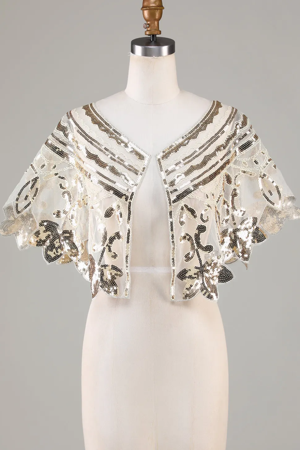Glitter Sequins Preto Cabo dos anos 1920
