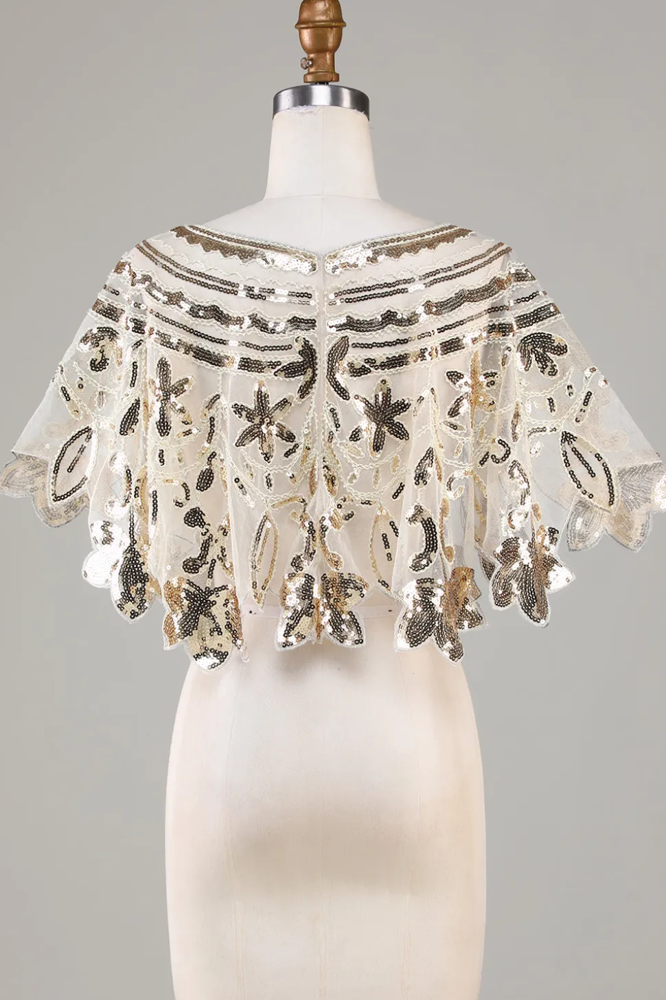Glitter Sequins Preto Cabo dos anos 1920