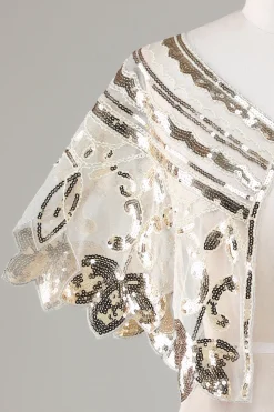 Glitter Sequins Preto Cabo dos anos 1920