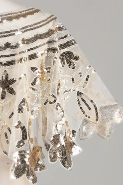 Glitter Sequins Preto Cabo dos anos 1920
