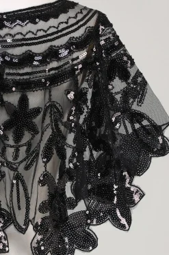 Glitter Sequins Preto Cabo dos anos 1920