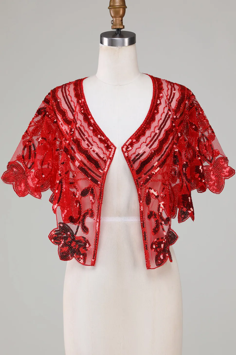 Glitter Sequins Preto Cabo dos anos 1920