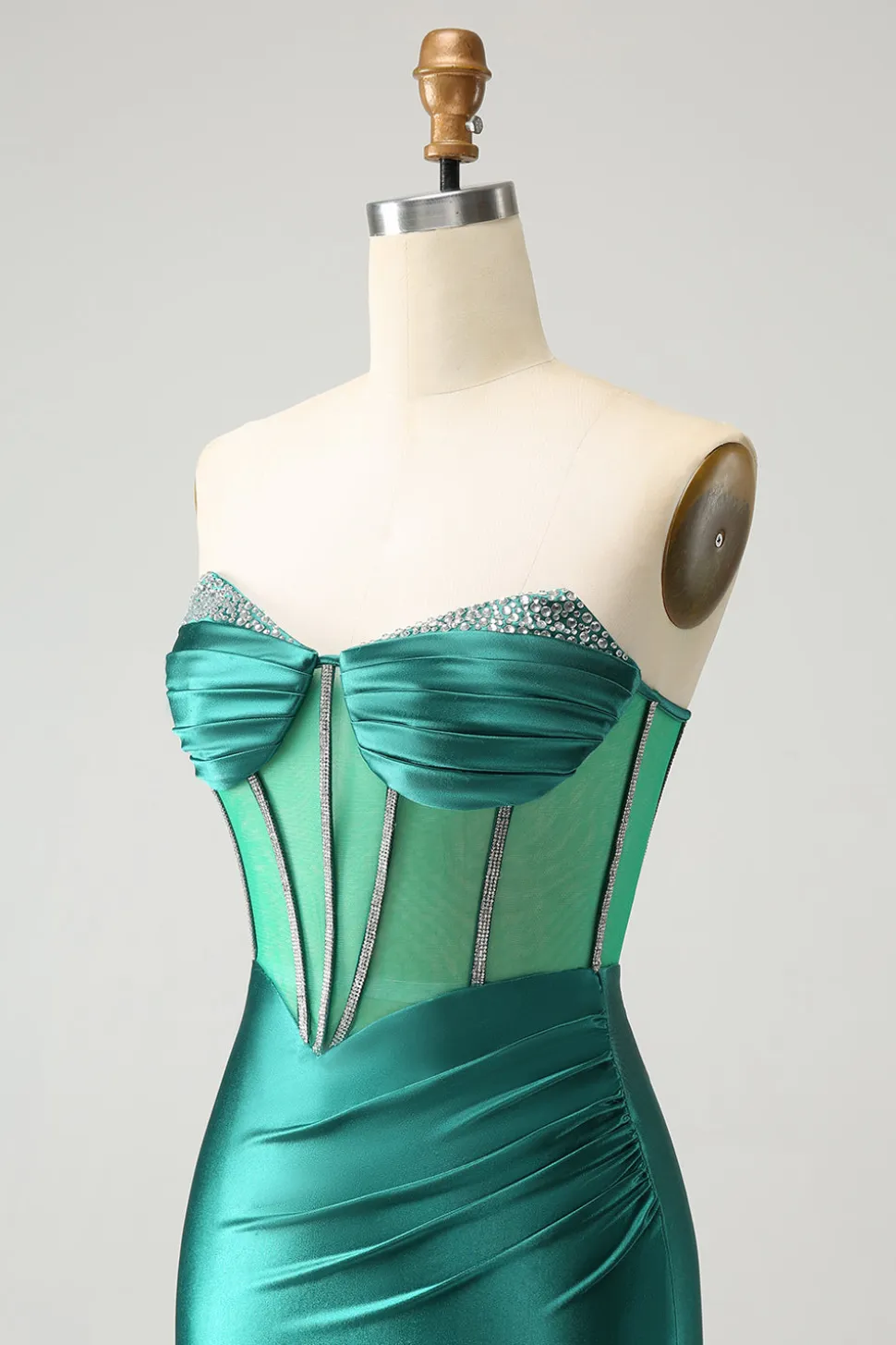 Glitter verde escuro querido espartilho apertado Homecoming vestido com missangas