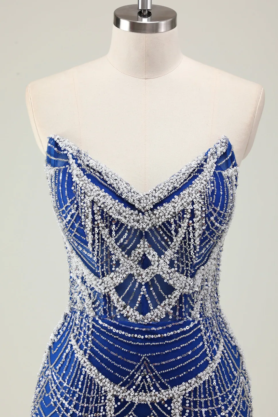 Glitter Verde Escuro Sereia Sem Alças Sequins Longo Espartilho Vestido de Baile com Missangas