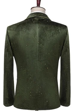 Glitter Verde Notched Lapela 2 Peças Masculino Prom Terno