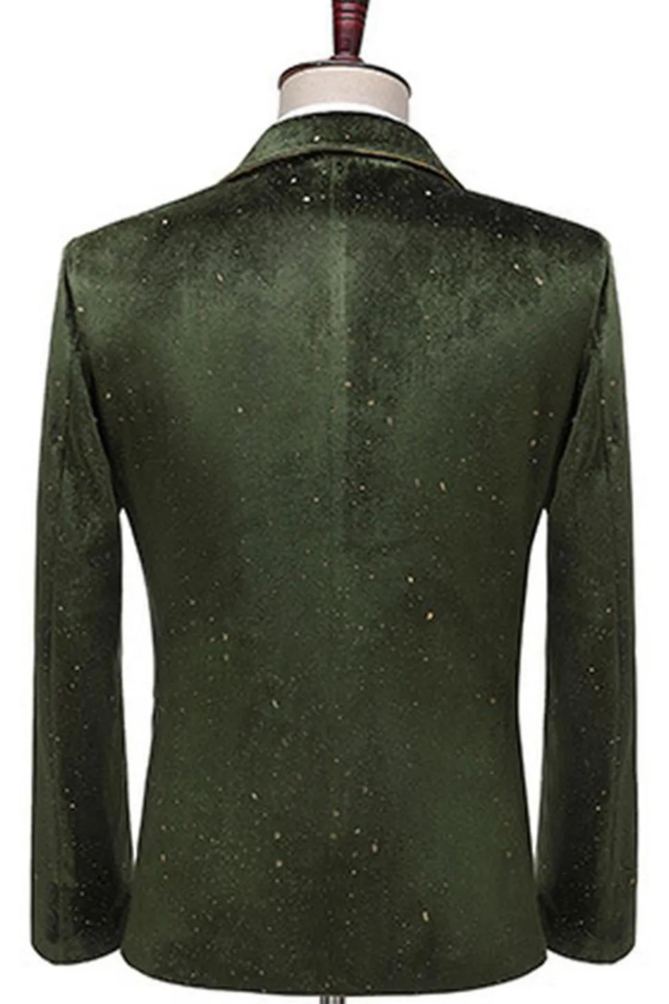 Glitter Verde Notched Lapela 2 Peças Masculino Prom Terno