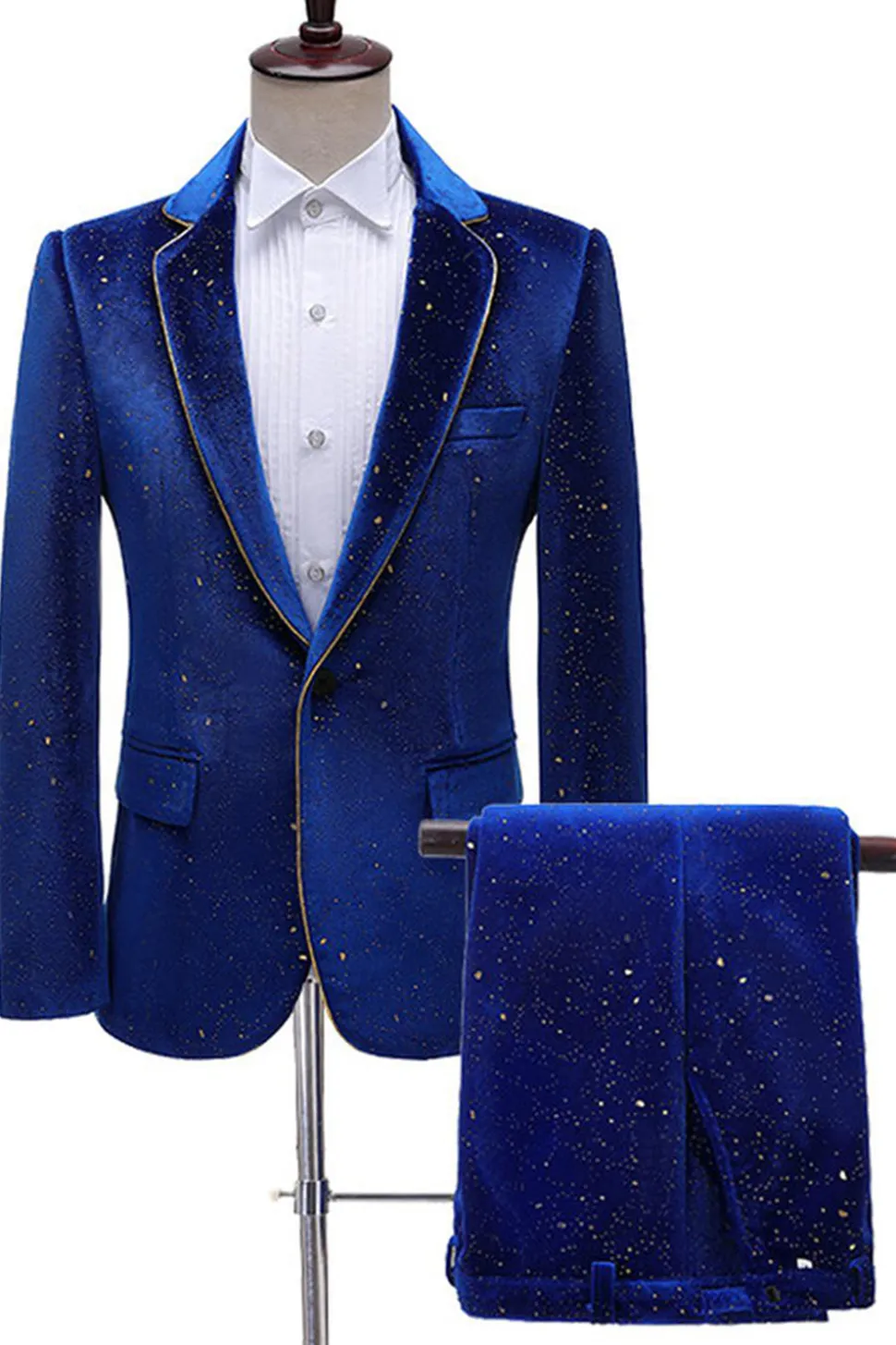 Glitter Verde Notched Lapela 2 Peças Masculino Prom Terno