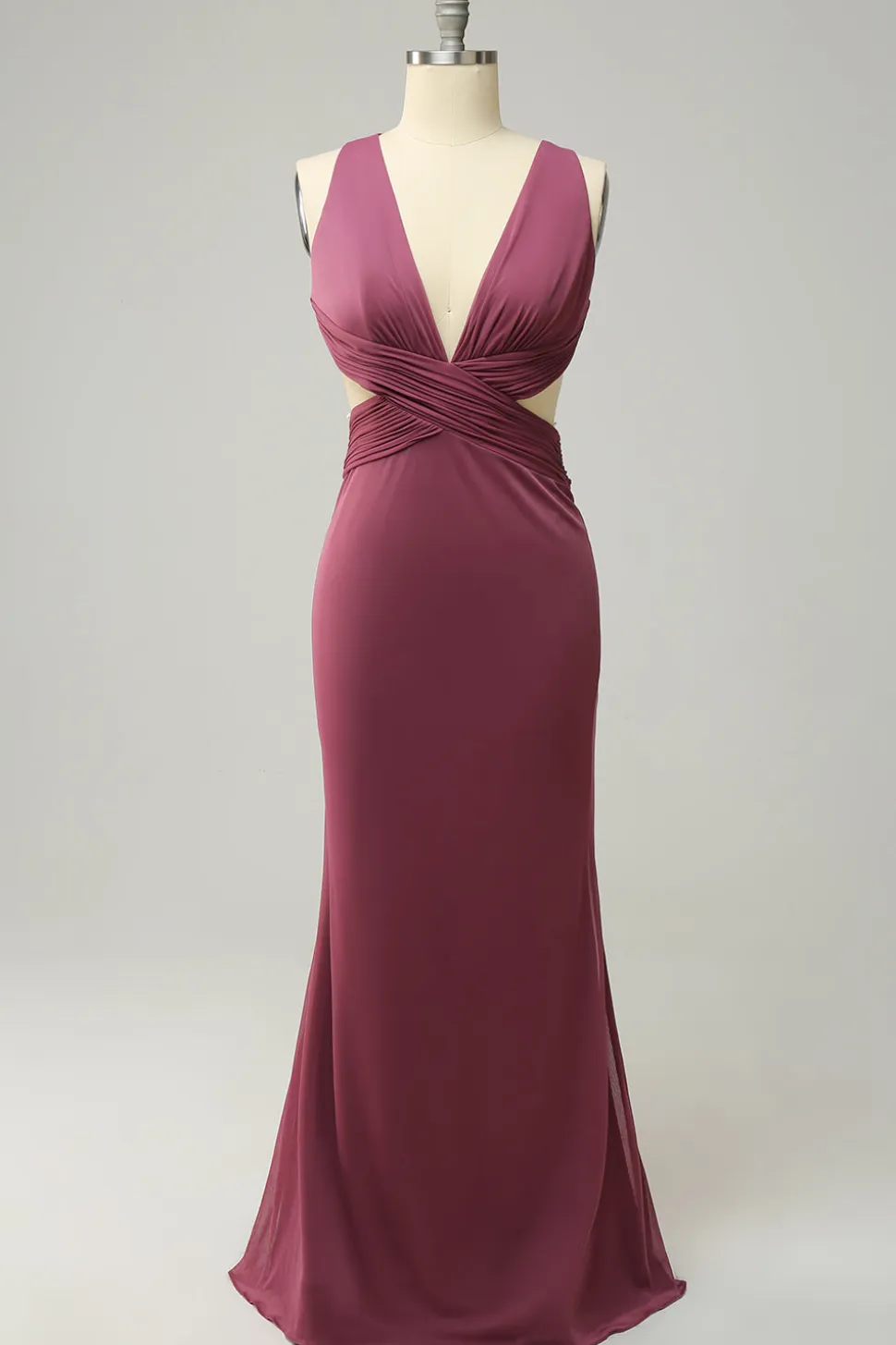 Gola em V Desert Rosa Vestido Formal Halter