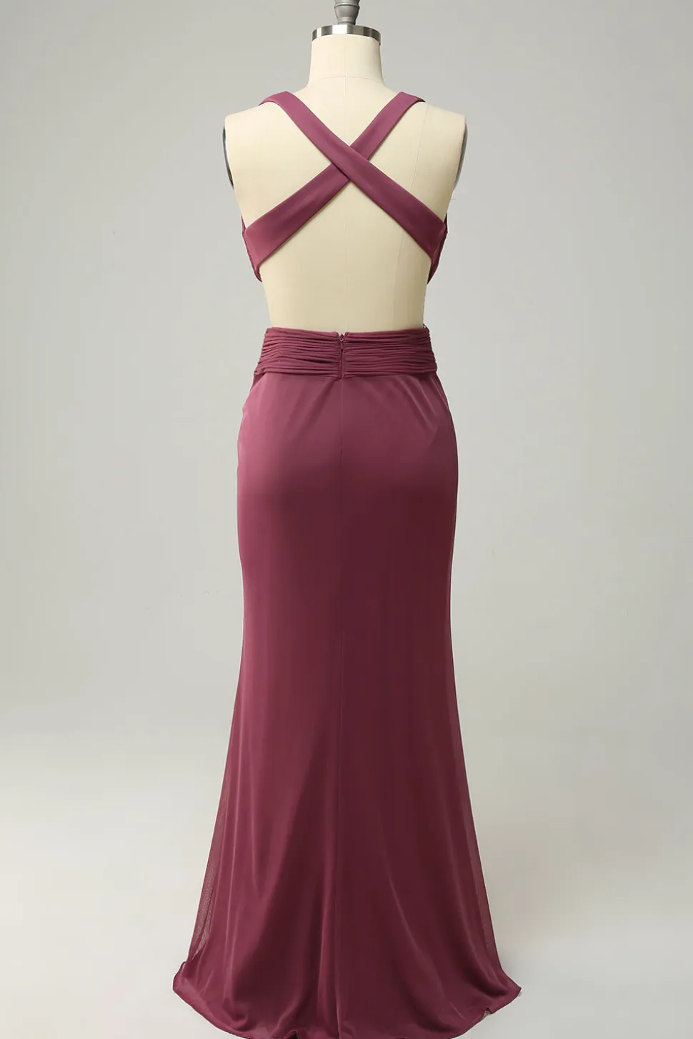 Gola em V Desert Rosa Vestido Formal Halter